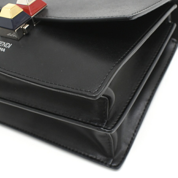 Fendi Leather Shoulder Canai Bag Rainbow Stud Black - Picture 5 of 8
